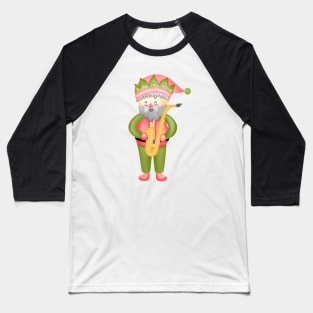 Cute santa claus playing saxophone. Baseball T-Shirt